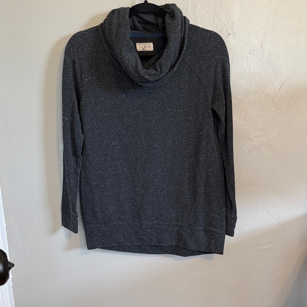 LOU & GREY speckled grey pull over cowl neck top